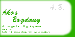 akos bogdany business card